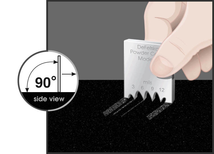 Powder Comb in use illustration