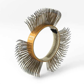 Version	MBX® Belt, medium, 23mm	MBX® Belt, medium, 11mm
Belt Color	Ochre	Ochre
Belt Width	23 mm	11mm
Belt diameter (outer)	100 mm	100 mm
Belt diameter (inner)	52 mm	52 mm
Weight	45 g	20 g
Maximum Speed	4,000 rpm	4,000 rpm
Operating speed (±5%)	3,000 rpm	3,000 rpm
Required flow pressure	6.2 bar I 90 psi	5.2 bar I 75 psi

	
	


"The MBX® Medium Ochre 23 mm is a high-quality belt designed for efficient surface preparation and cleaning tasks. Engineered for use with MBX® tools, this medium-grade belt is ideal for removing rust, paint, and coatings from various surfaces. Its 23 mm width provides precision and control, making it perfect for detailed work in industrial, automotive, and maintenance applications. Constructed with durable materials, the MBX® Medium Ochre belt ensures reliable performance and longevity, even in demanding environments."